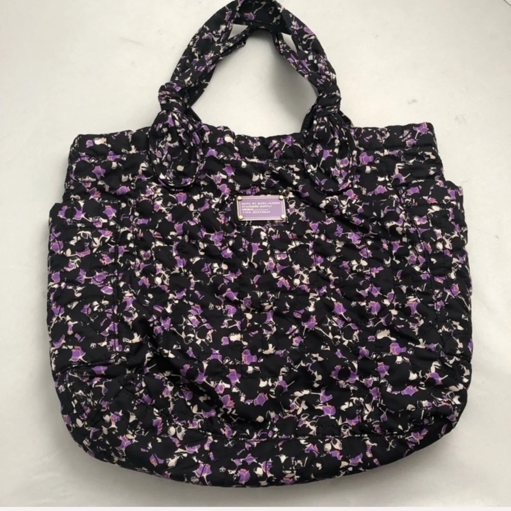 Marc by Marc Jacobs purple and black multicolor large floral tote